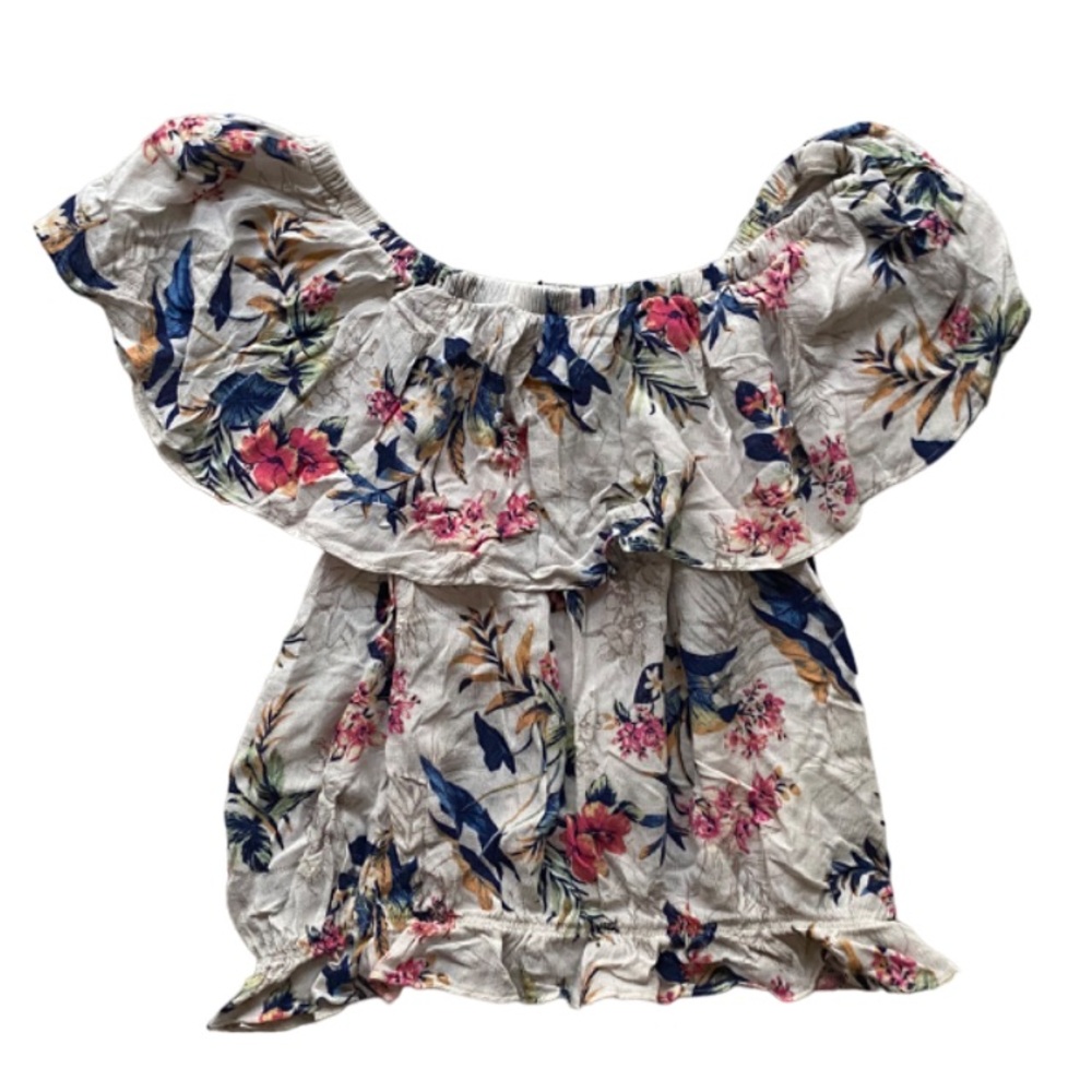 Off the Shoulder Floral Shirt
